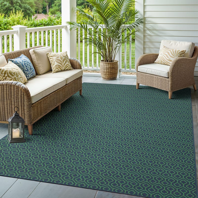 Style Haven Martinique Geometric Lattice Indoor Outdoor Area Rug