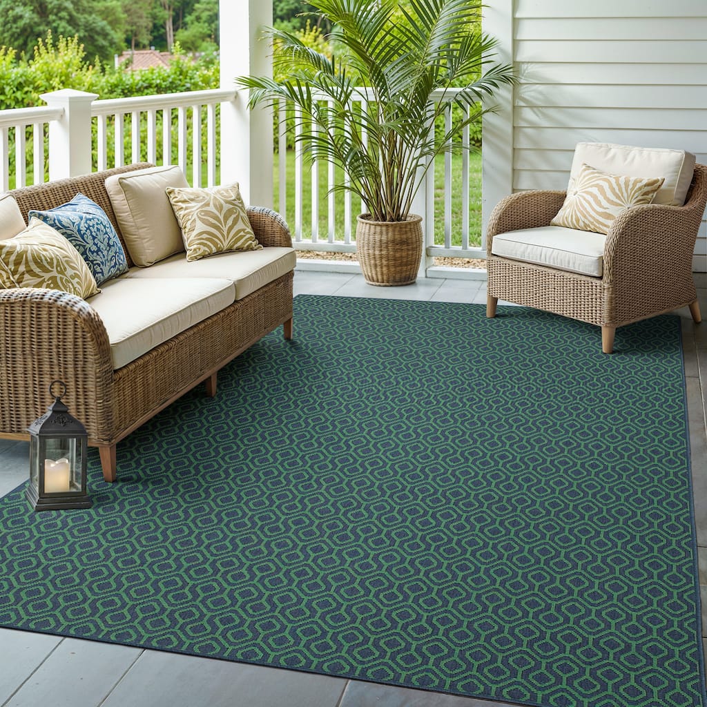 Style Haven Martinique Geometric Lattice Indoor Outdoor Area Rug