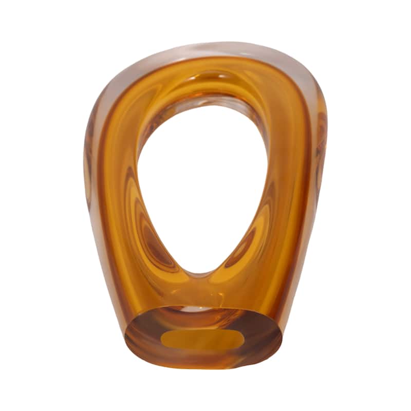 Sagebrook Home Zuri Cutout Amber Art Glass