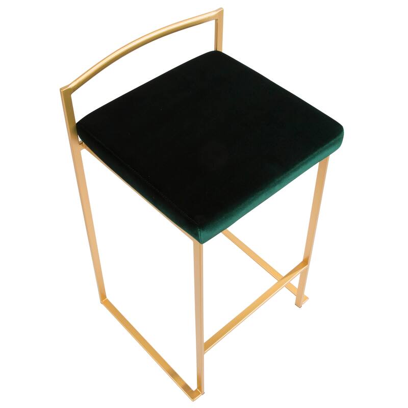 Silver Orchid Forrest Gold Stackable Fully Welded Counter Stool (Set of 3)