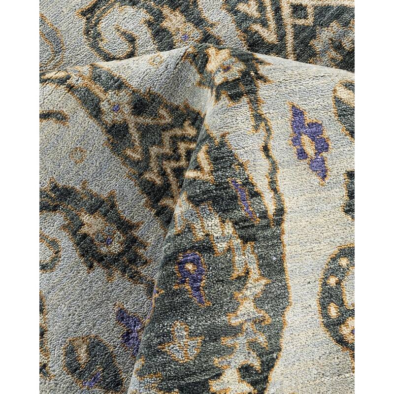 Ikat One-of-a-Kind Hand-Knotted Area Rug, Gray - 9' 0" x 12' 2"