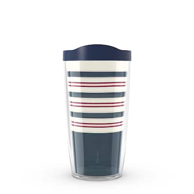 Tervis Sailor Stripes Made in USA Double Walled Insulated Tumbler Travel 16oz, Classic