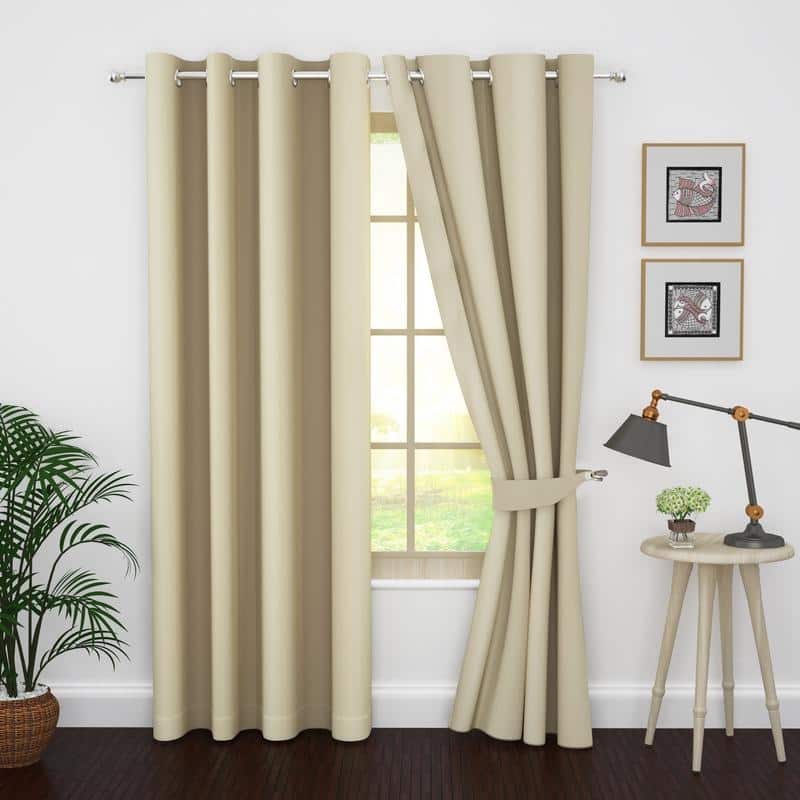 Polyester Thermal Insulated Blackout Curtains by Ample Decor- 2 Panels