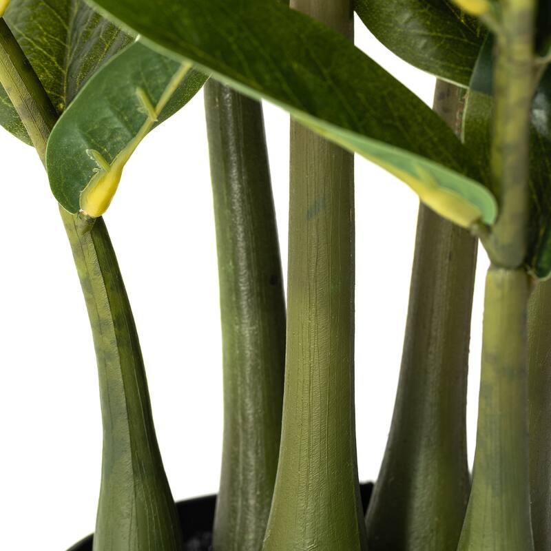 Glitzhome 2.75ft. Zamioculcas Artificial Plant Faux Money Tree in Pot - 17.00"D X 33.00"H