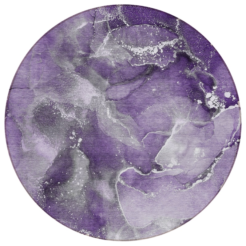 Machine Washable Indoor/ Outdoor Abstract Chantille Rug