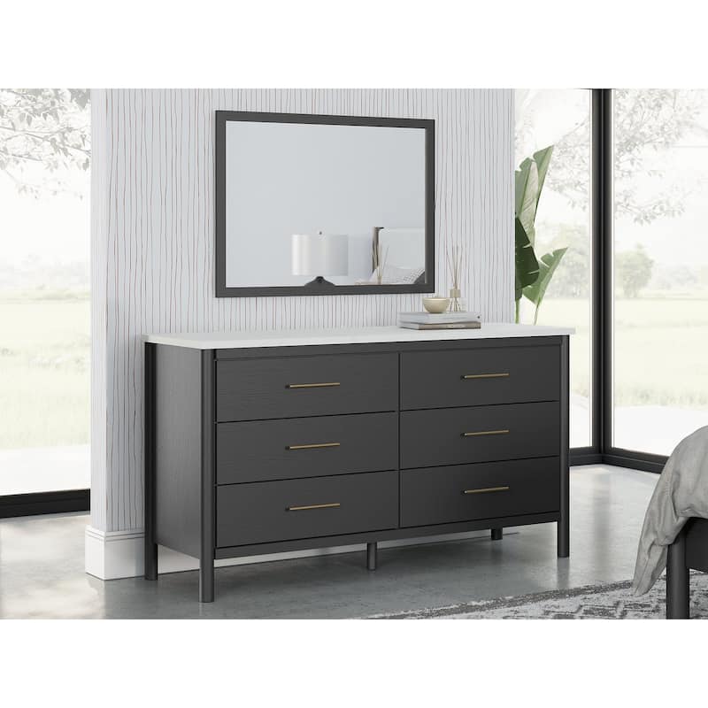 Signature Design by Ashley Cadmori White/Black Dresser and Mirror