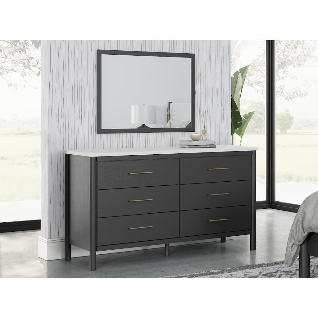 Signature Design by Ashley Cadmori White/Black Dresser and Mirror