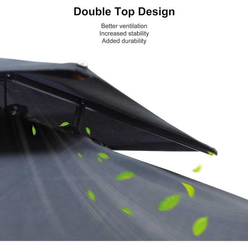 PURPLE LEAF Luxurious Design Square Patio Cantilever Umbrellas with Base UV50+ Fade Resistant