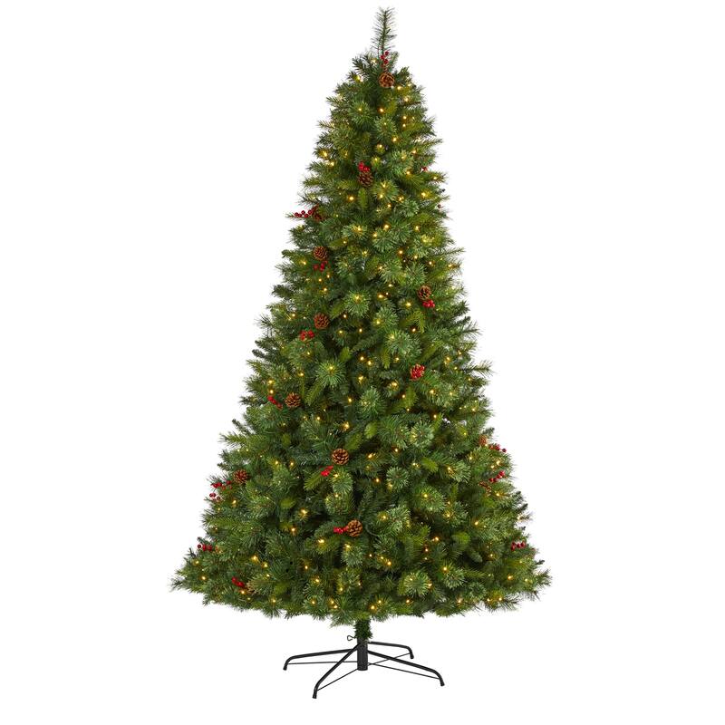 8' Aberdeen Spruce Christmas Tree with 500 Clear LED Lights - Green