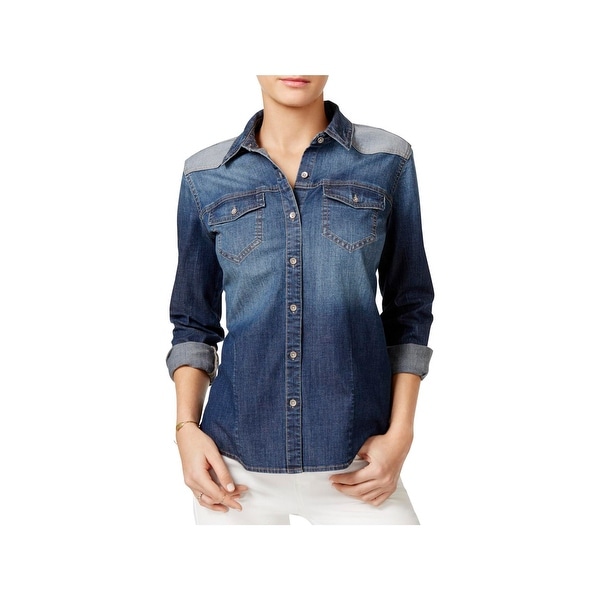 guess denim shirt womens