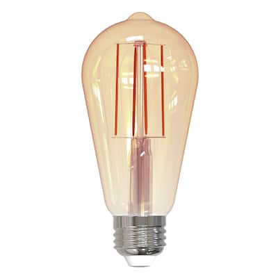 Bulbrite Pack of (2) Dimmable Antique Filament ST18 Medium (E26) LED Bulb