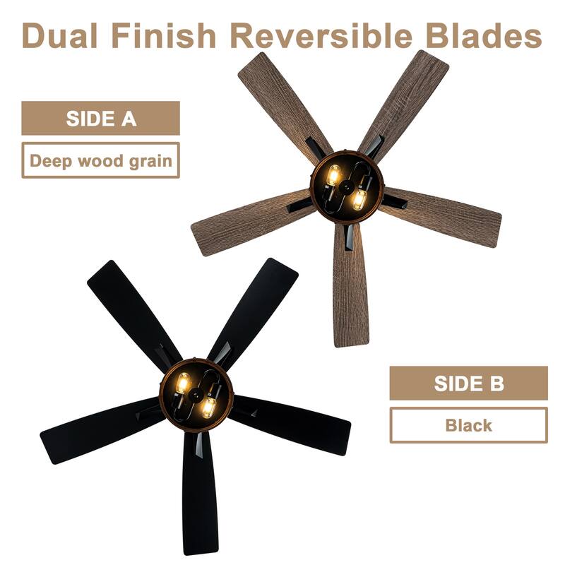 Bella Depot 52" Industrial Caged Ceiling Fan with Light and Remote 6-Speed Modern Reversible Large Fan DC Motor