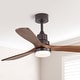preview thumbnail 64 of 121, Sofucor 42“/48"/ 52"/60"Noiseless Walnut Wood Ceiling Fan with Remote Control, Integrated Light Optional 52"Coffee Brown with Walnut wood Blades