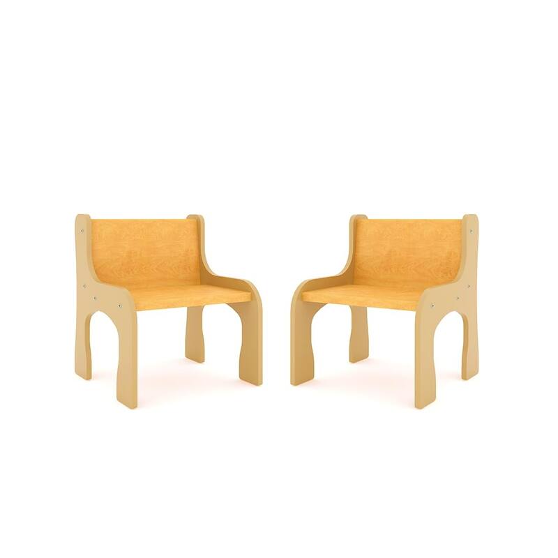 Tot Mate 8" Laminate Activity Chair Pack of 2, Assembled - Maple