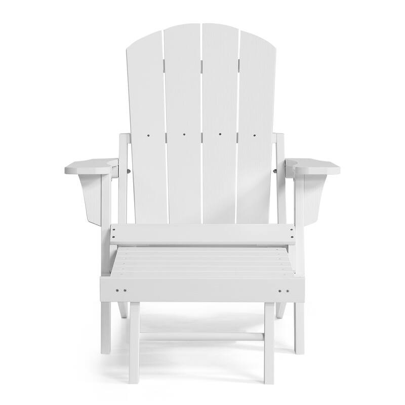 Seaton Folding Poly Adirondack Chair with Pull-out Ottoman