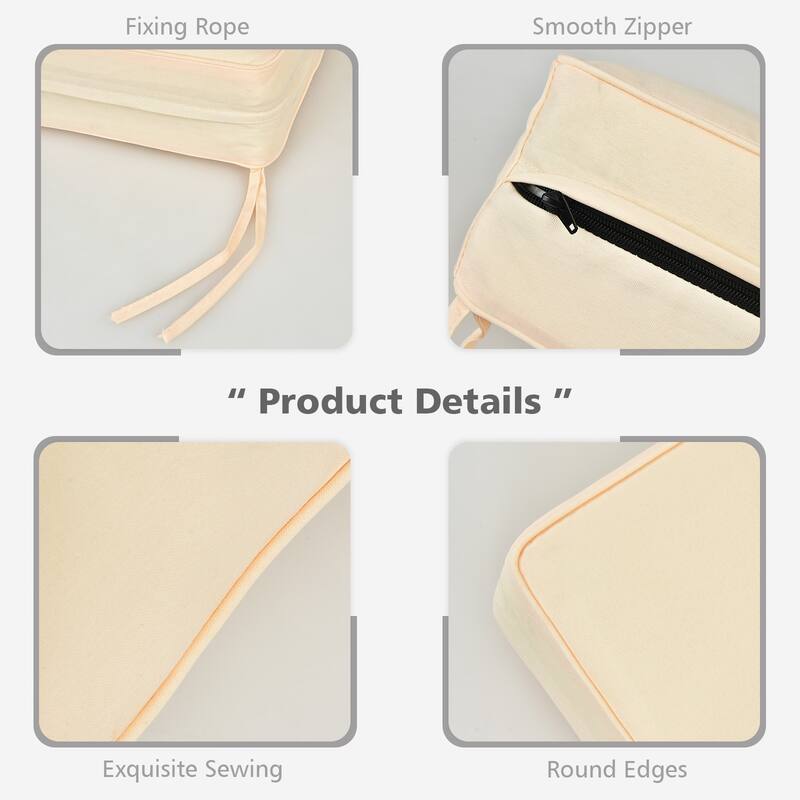 Gymax 2PCS Deep Seat Chair Cushion Pads Set Indoor/Outdoor w/ Rope