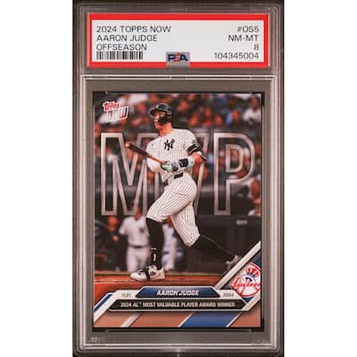 Aaron Judge 2024 Topps Now Offseason MVP Baseball Card #OS5 Graded PSA 8 - 8' x 11'