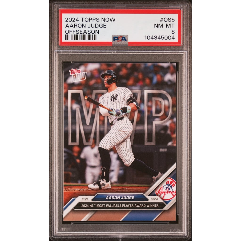 Aaron Judge 2024 Topps Now Offseason MVP Baseball Card #OS5 Graded PSA 8 - 8' x 11'