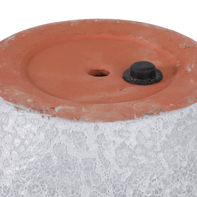 Planters Pottery Clay Modern Textured Round Design (Set of 3) - 15" x 15" x 10"