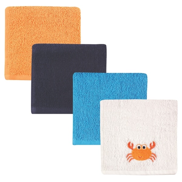 slide 1 of 1, Luvable Friends Baby Boy Super Soft Cotton Washcloths, Crab, One Size - Crab - One Size One Size - Crab