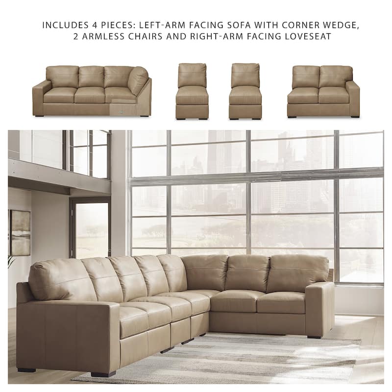 Signature Design by Ashley Bandon Brown 4-Piece Sectional - 153"W x 100"D x 41"H