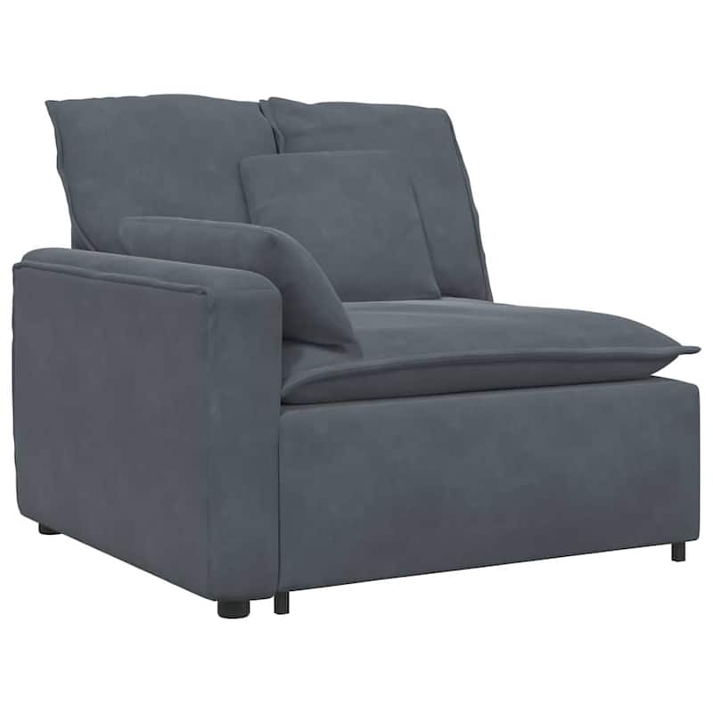 vidaXL Modular Sofa Dark Grey Velvet (100% polyester) L-shaped Modular - 85.4 x 164.2 x 25.2 in