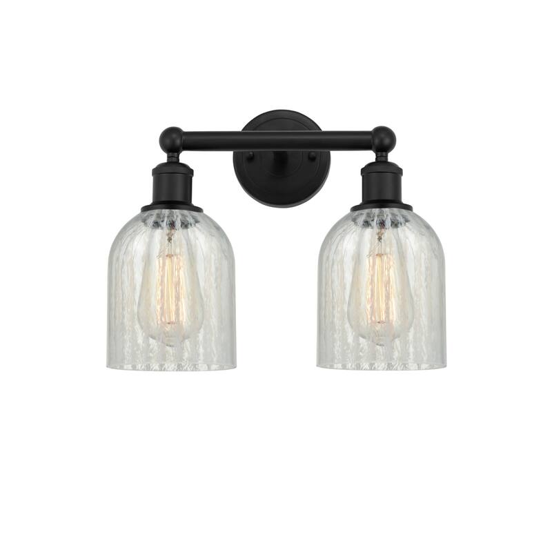 Innovations Lighting 616-2W-12-14 Caledonia Vanity Caledonia 2 Light - Matte Black / Mouchette