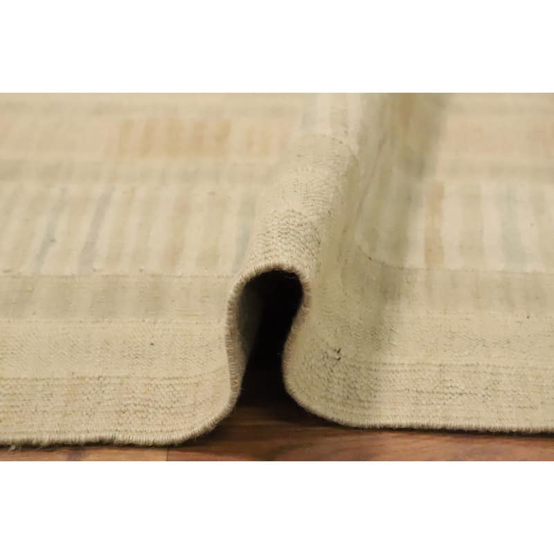 Hand Woven Oriental 100% Wool Carpet Southwestern Tribal Green Kilim Area Rug - 12' 9'' X 9' 10''