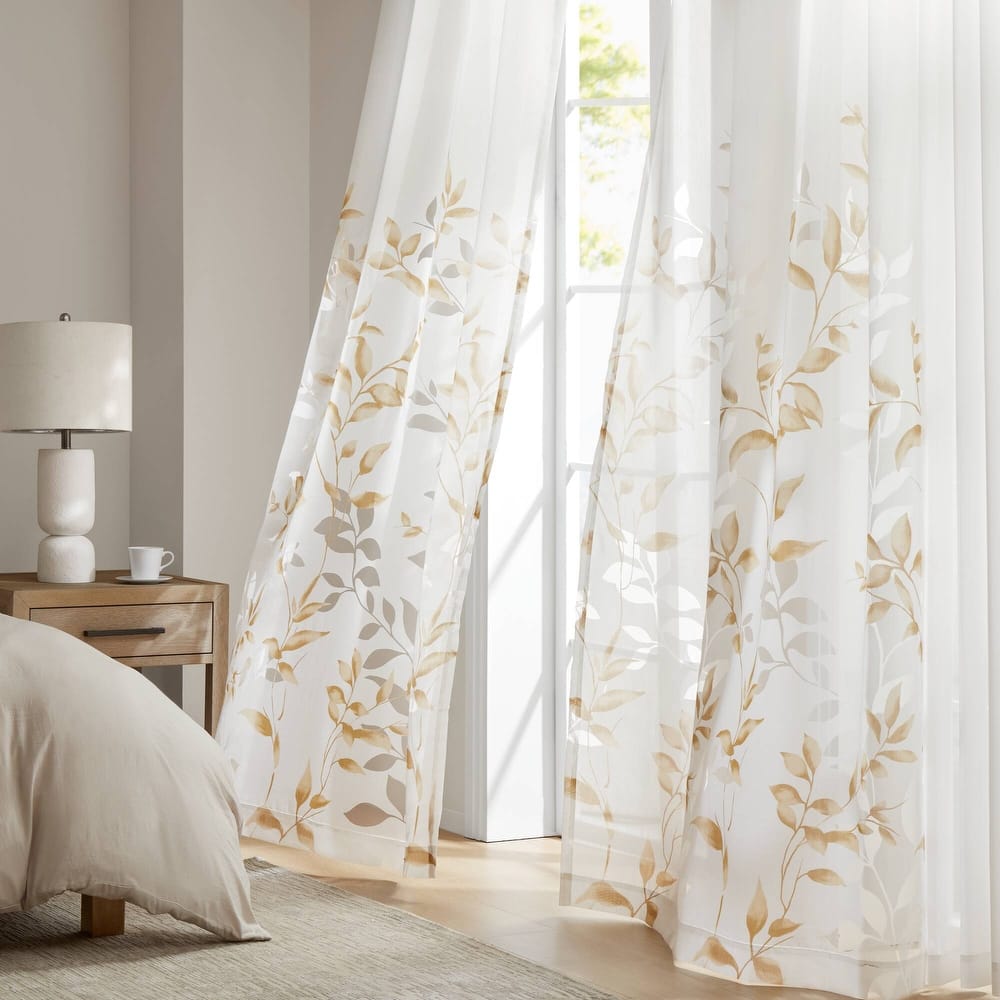 Madison Park Vera Burnout Printed Curtain Panel Single