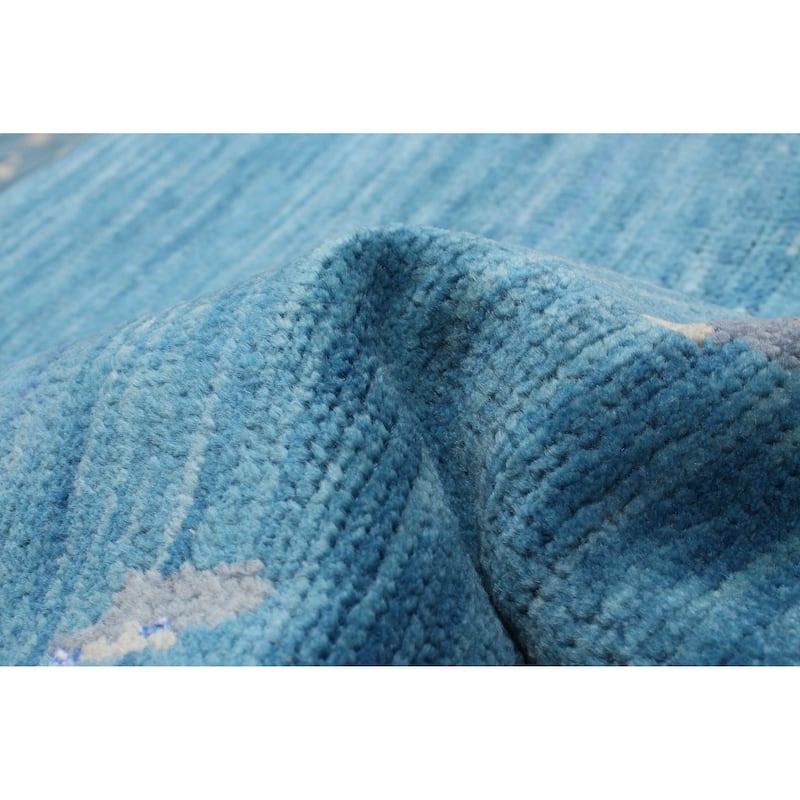 ECARPETGALLERY Hand-knotted Mystique Blue Silk, Wool Rug - 10'0 x 14'0