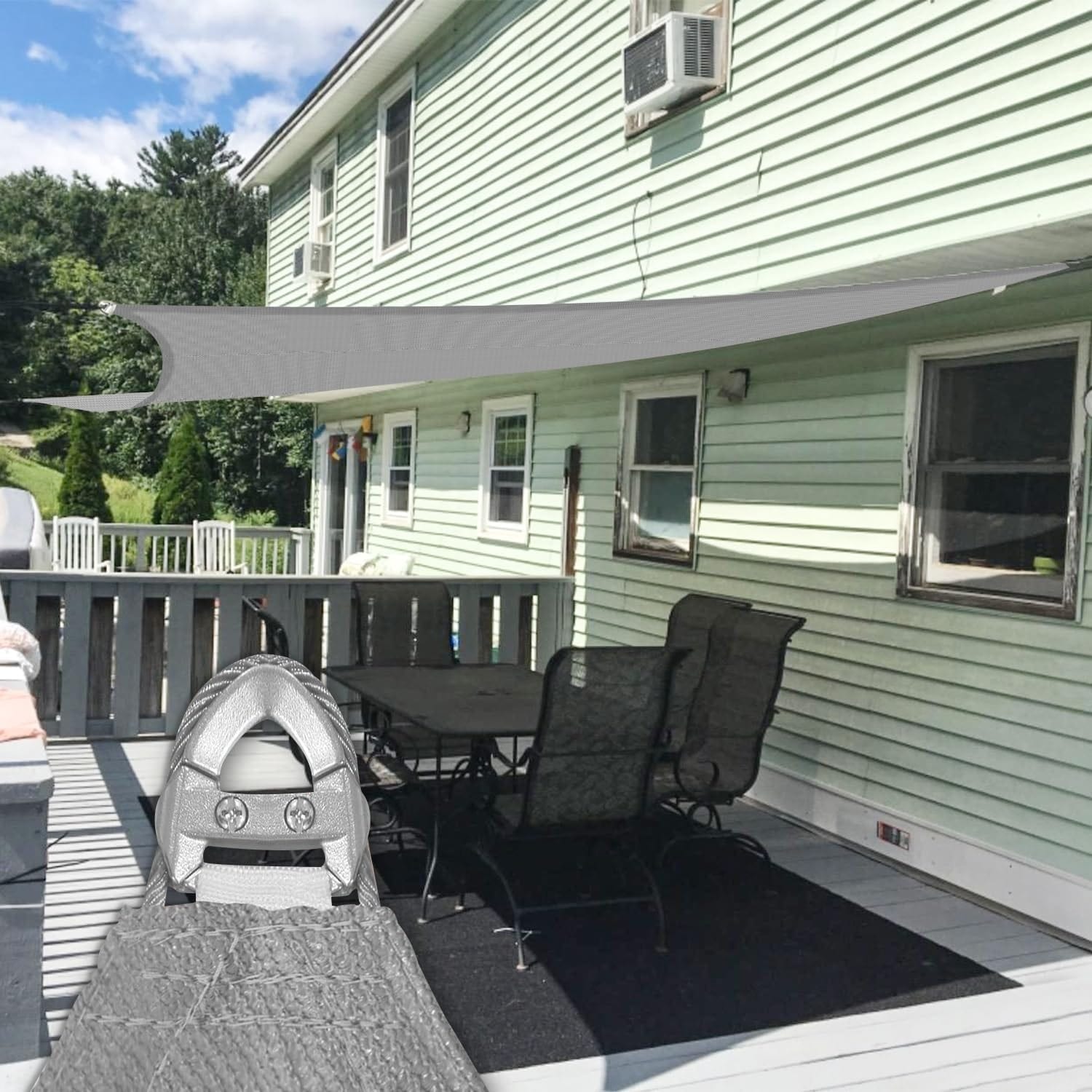 24' x 24' Rectangle Sun Shade Sail with Steel Cable Wire for Outdoor UV Protection