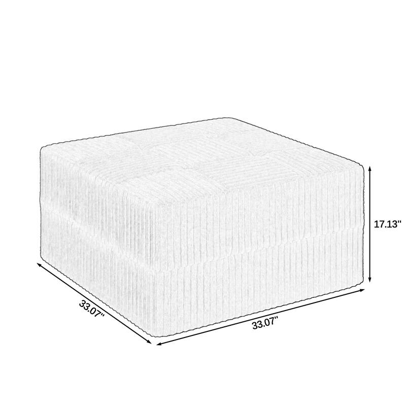 No Tool DIY Sofa Bed, L-Shape Modular Corduroy, Space Saving