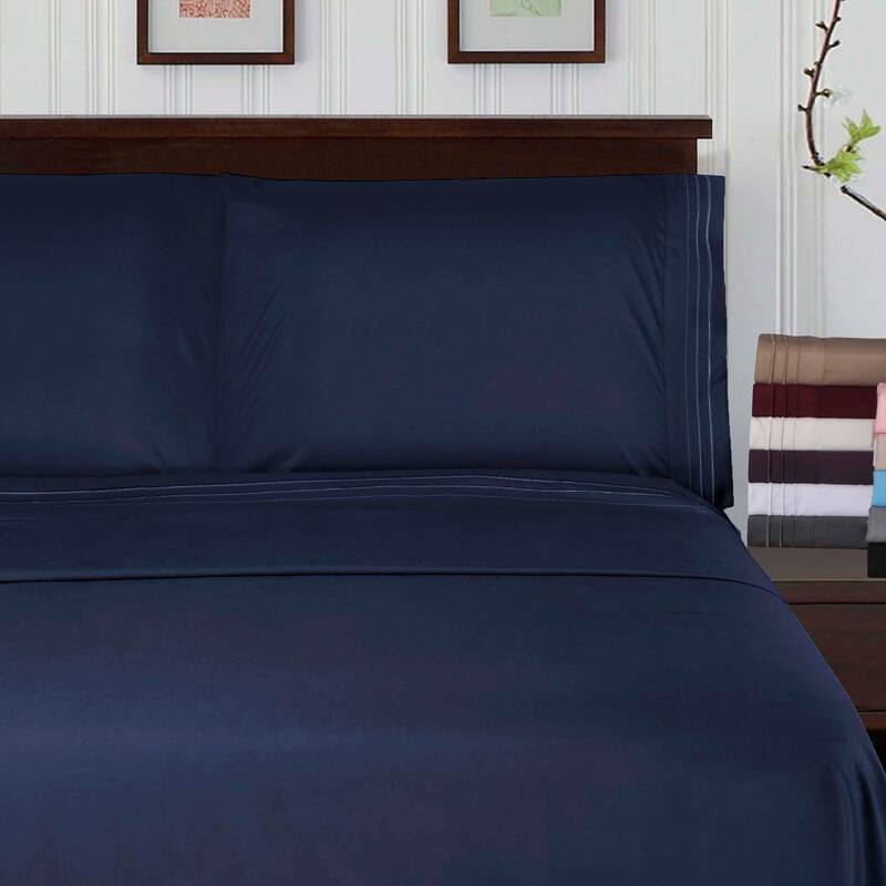 Superior Wrinkle-resistant Embroidered Microfiber Deep Sheet Set