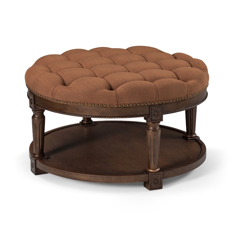 Maven Lane Mesa Round Upholstered Coffee Table