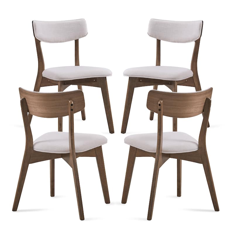 Chazz Mid-Century Modern Upholstered Rubberwood Dining Chairs (Set of 2/4) by Christopher Knight Home