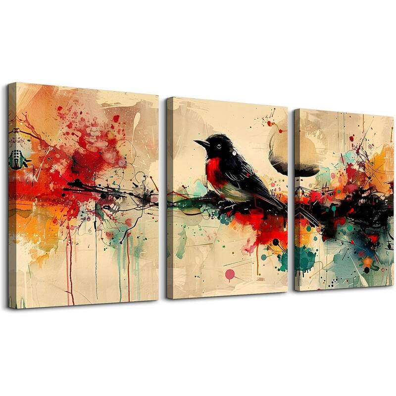 Bird Abstract Wall Paintings Animal Wall Pictures Artwork - 12 x 16