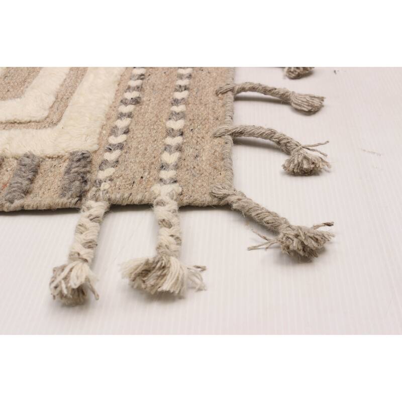 ECARPETGALLERY Hand-knotted Tangier Cream Wool Rug - 9'0 x 11'10