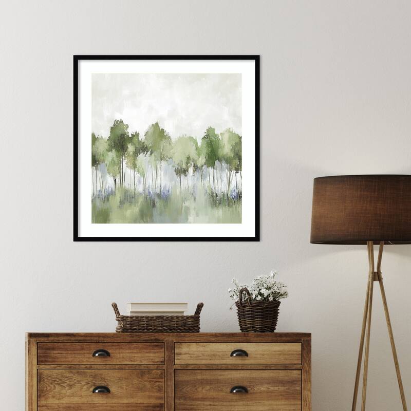Forest of Sapphire Blossoms No. 1 by Mona Grace Wood Framed Wall Art Print
