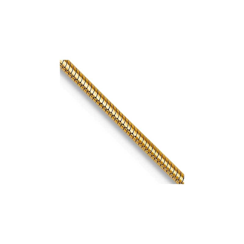 Curata Italian 14k Yellow Gold 0.8mm Snake Chain Necklace (Lobster) Options: 16 18 20