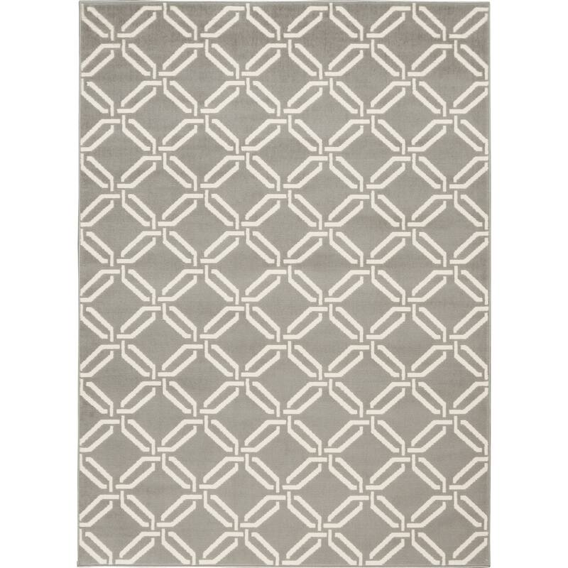 HomeRoots 4' X 6' Gray and Beige Trellis Area Rug - 72' X '48' X '0.5