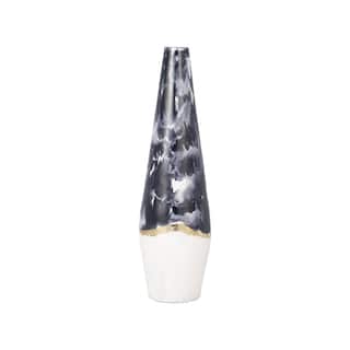 Sagebrook Home Metal, Neptune Floor Vase, Ivory/navy - Elegant Decor for Every Home