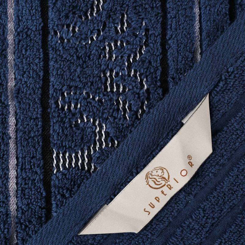 Superior Sadie Zero Twist Cotton Solid and Floral Hand Towel Set of 6