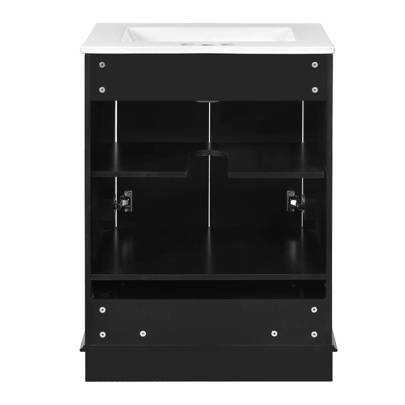 Bathroom Vanity with Sink, Bathroom Storage Cabinet with 1 Drawer and 2 Doors, Bathroom Vanities with Adjustable Shelf
