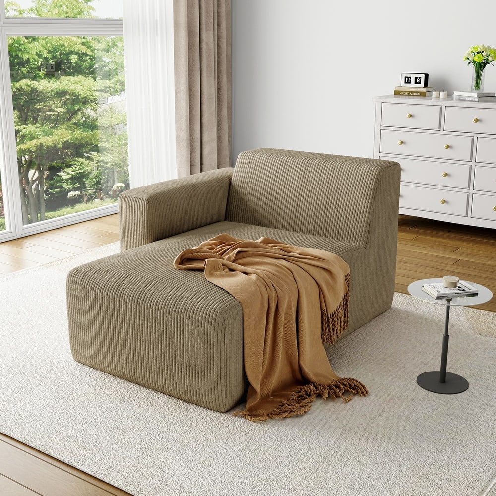 UIXE Upholstered Corduroy Chaise Lounges For Interior