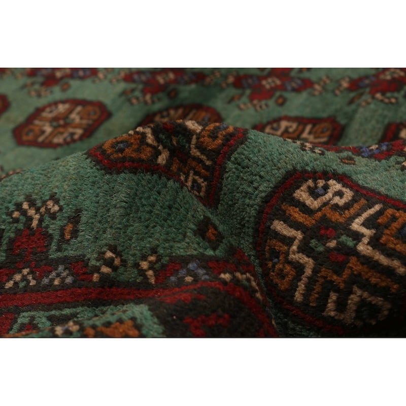 ECARPETGALLERY Hand-knotted Uzbek Kargahi Teal Wool Rug - 6'6 x 9'6