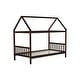 preview thumbnail 18 of 44, Twin Size House Bed with Headboard and Footboard, Underbed Storage - Rubberwood House-shaped Bed Frame for Children's Room