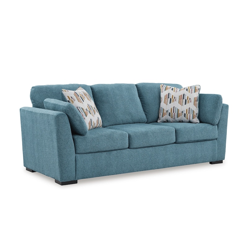Signature Design by Ashley Keerwick Blue/Green Sofa - 94"W x 41"D x 39"H