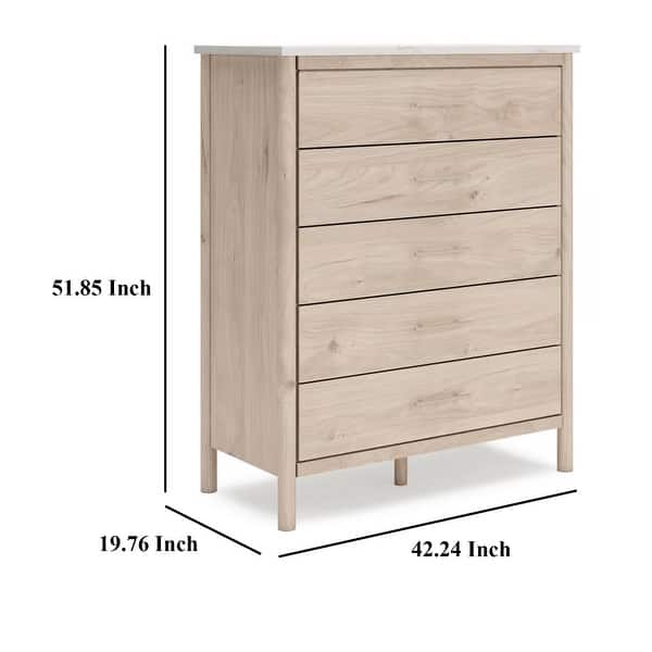 beige tall dresser Venice White Oak Large Dresser main image 1