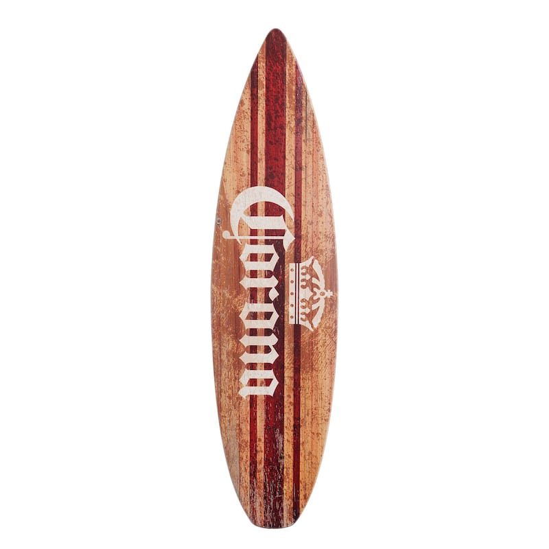 Licensed Corona Brown Wood Tones Surfboard Plaque Wall Sign - 60"x15"