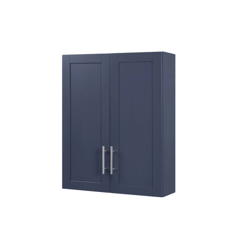 Wood Hanging Cabinet with Doors and Shelves